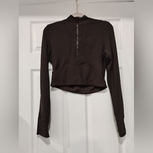 Women's Brown Long Sleeve Athletic Top Size Large